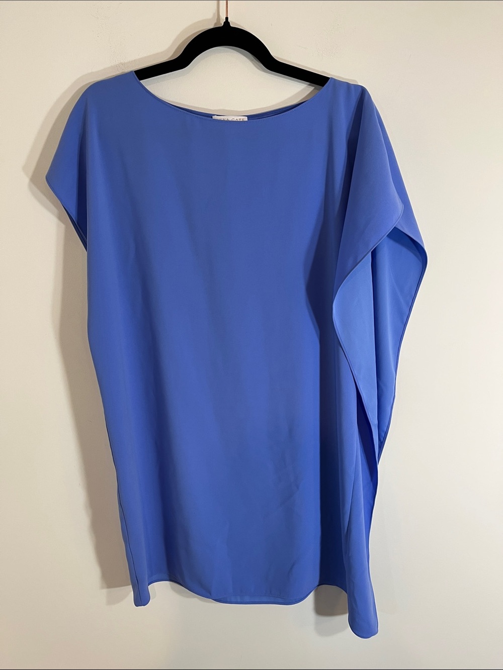 Anna Cate Dress Womens Asymmetrical Drape periwinkle Crepe Chiffon XS